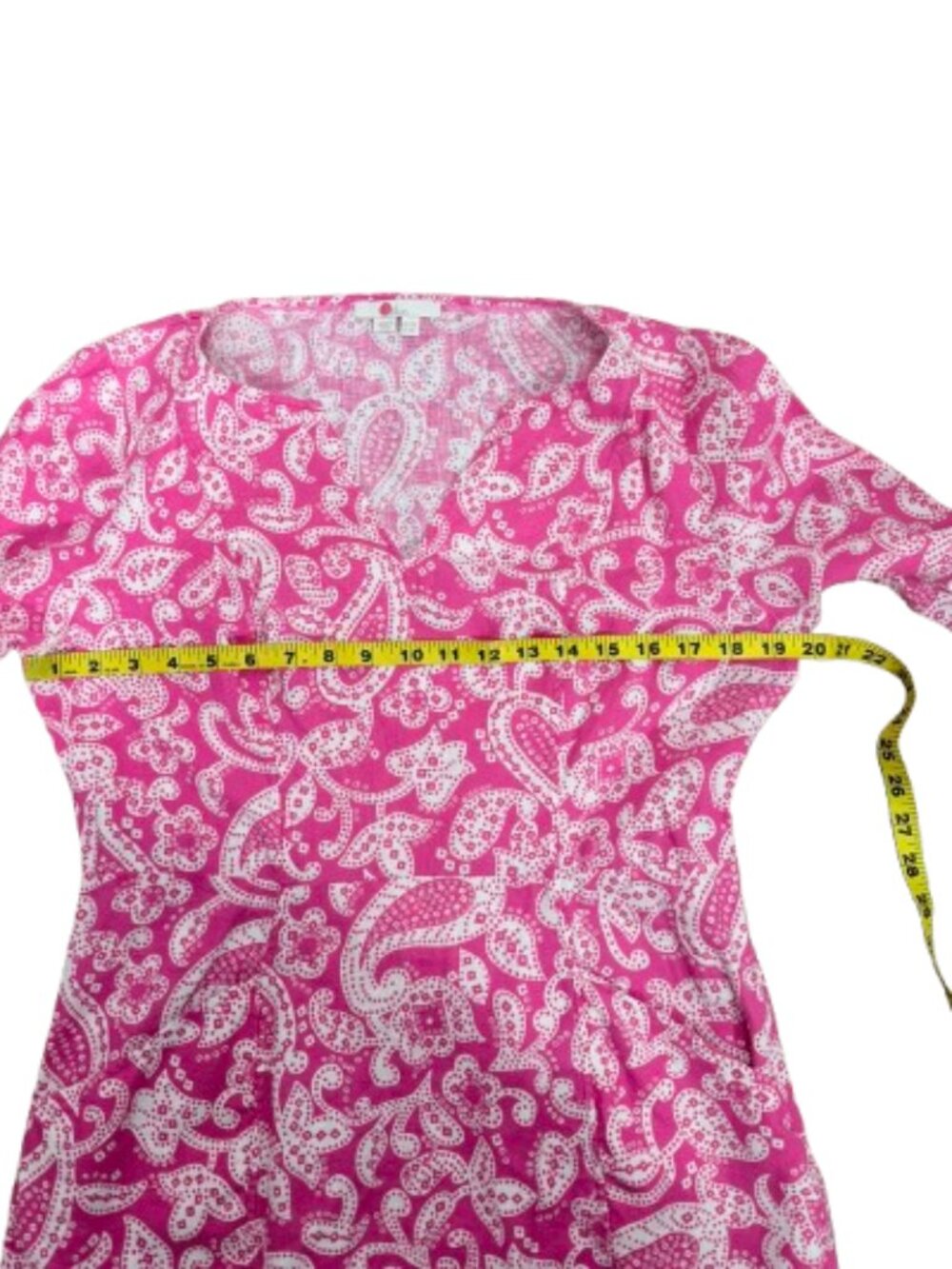 Boden Kelsey Linen Tunic Dress With Tie Size 8R in Paysley Pink - Picture 8 of 11